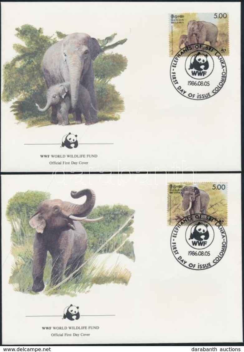 1986 WWF Ceylon-i Elefánt Sor Mi 753-756 4 Db FDC-n - Sonstige & Ohne Zuordnung