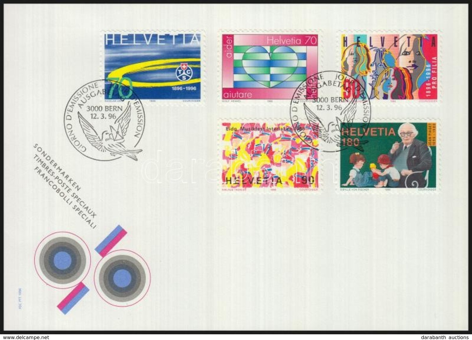 1996 Évfordulók Mi 1571-1575 FDC - Sonstige & Ohne Zuordnung