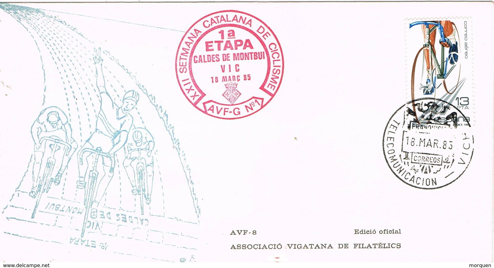 33538. Carta VICH (Barcelona) 1983, Semana Catalana Ciclismo, 1ª Etapa Caldes Montbui A Vic - Cartas & Documentos