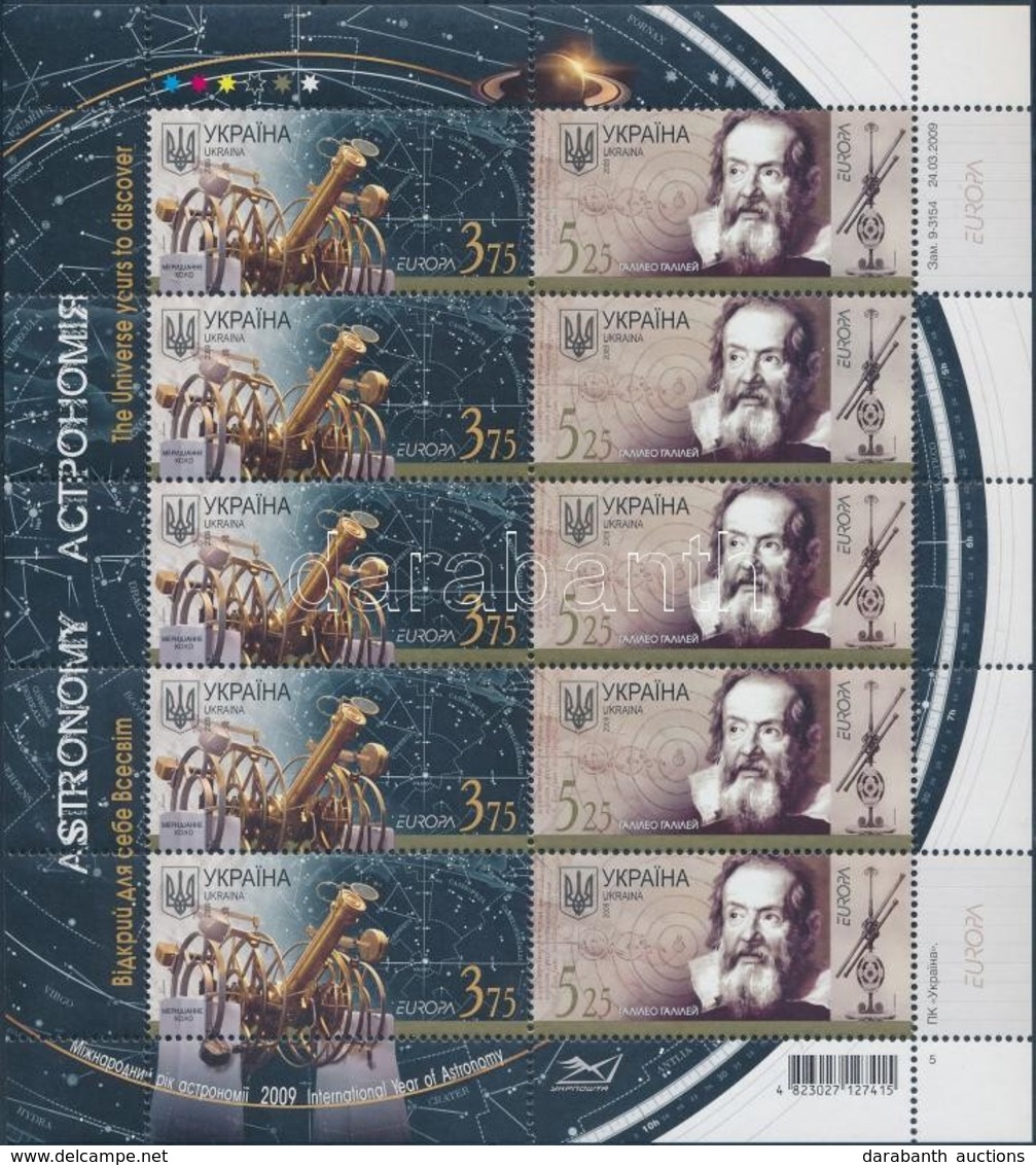 ** 2009 Europa CEPT Csillagászat Kisív Mi 1032-1033 - Sonstige & Ohne Zuordnung