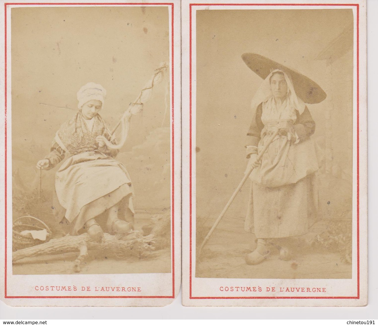 Deux Photos Femme En Costume De L'Auvergne - Anciennes (Av. 1900)