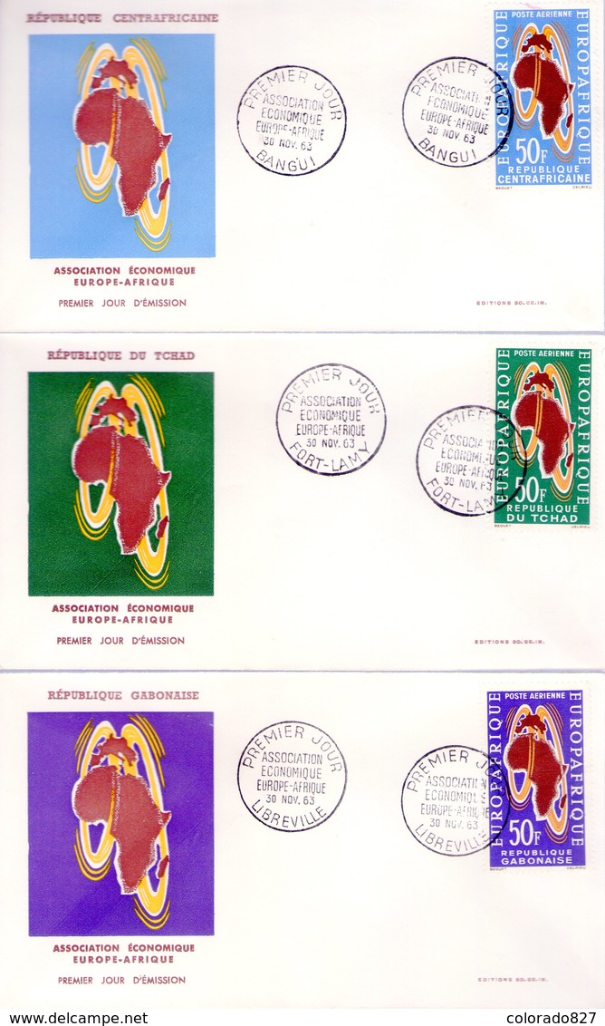 REPUBLICA CENTROAFRICANA -  6 SOBRES FDC  (#4548) - República Centroafricana