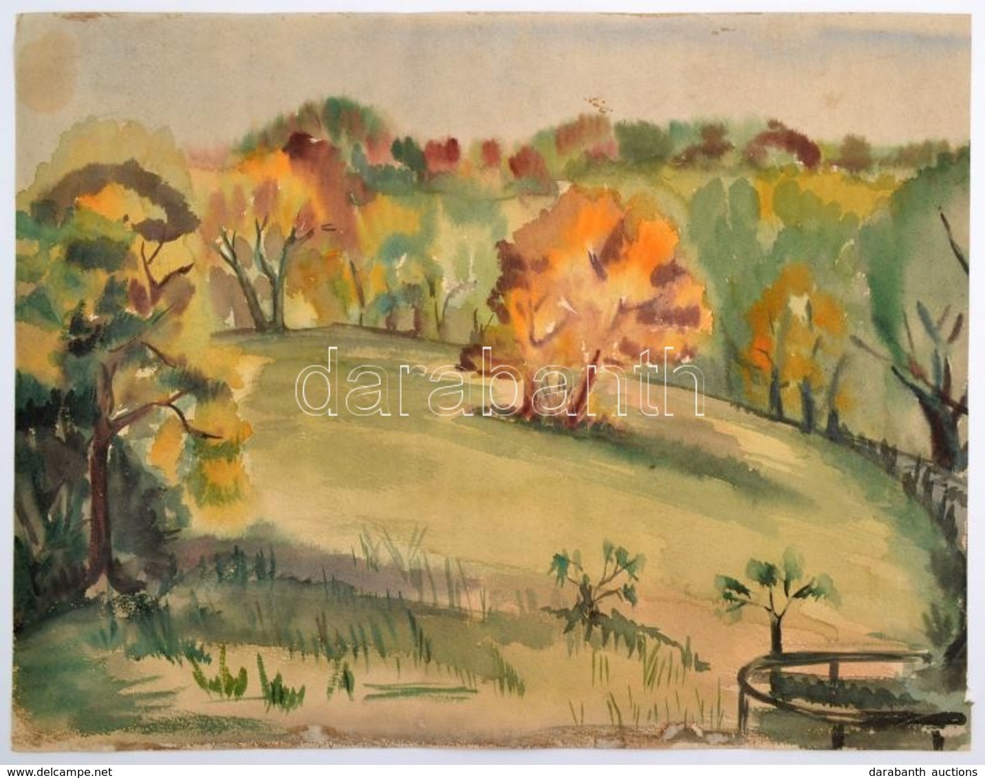 Somlai Vilma (1938-2007): Erdei Tisztás. Akvarell, Papír, Jelzett (hátul Hagyatéki Pecsét), Foltos, 34×44 Cm - Sonstige & Ohne Zuordnung