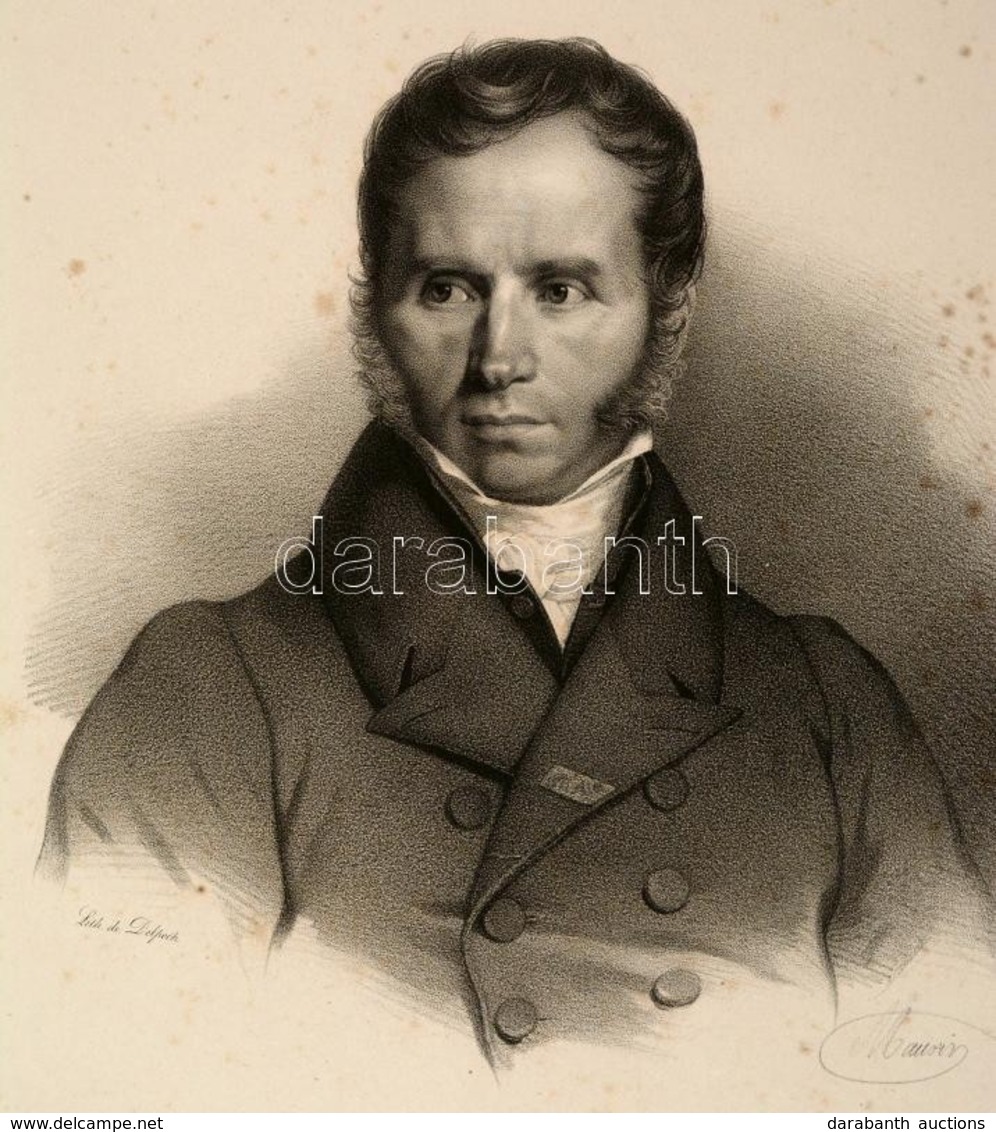1853 Jacques-Charles Dupont De L'Eure (1767-1855)  Francia Jogász, Politikus Nagyméretű Kőnyomatos Portréja. Maurin Lito - Stiche & Gravuren