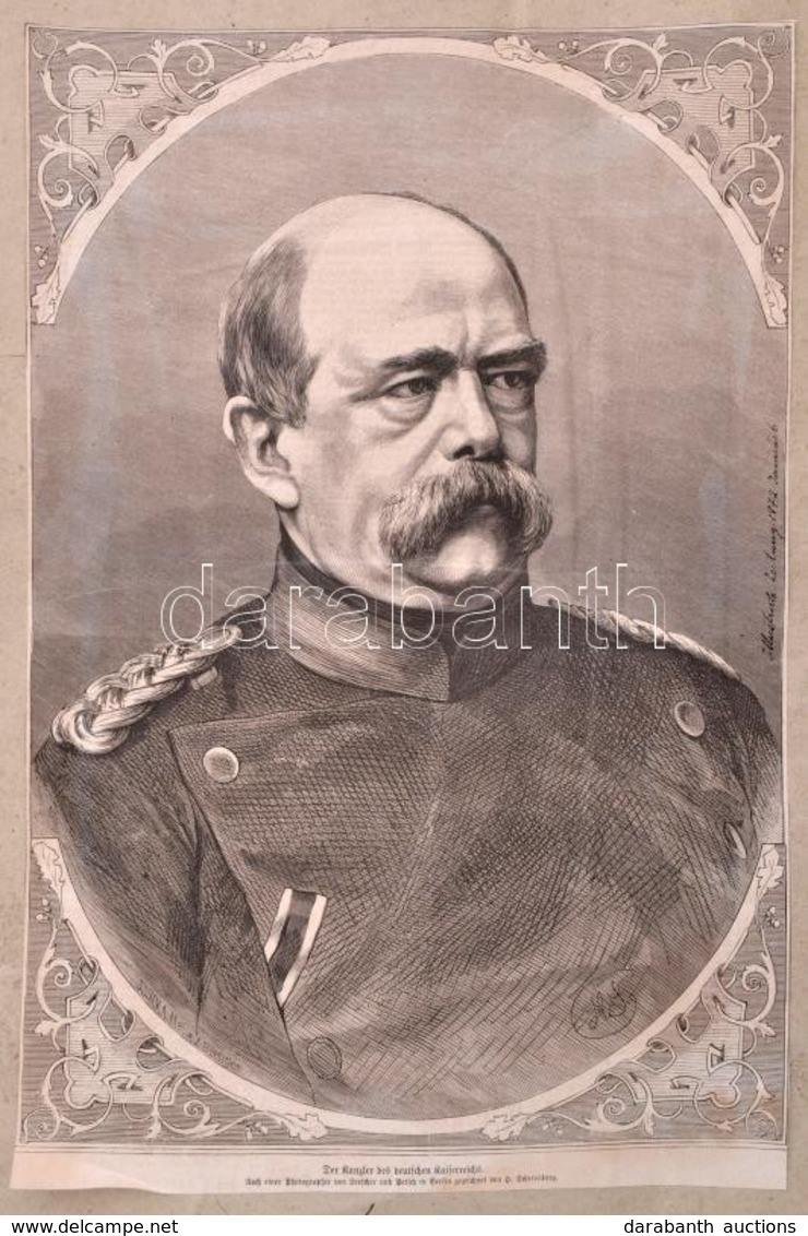 Bismarck Portré. Rotációs Fametszet. 24x37 Cm - Stiche & Gravuren