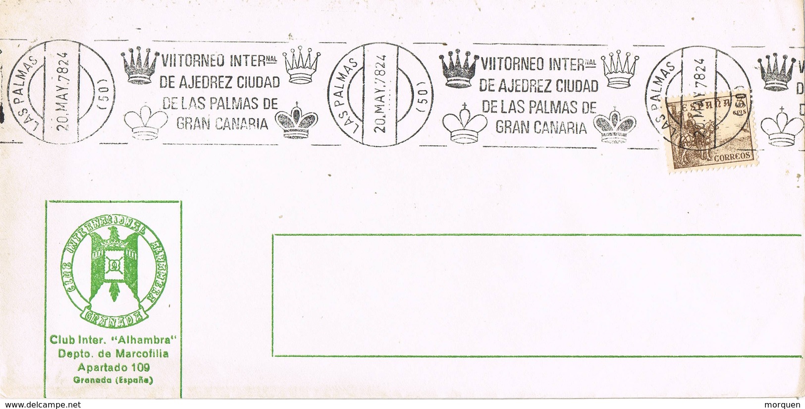 33542. Carta LAS PALMAS (Canarias) 1978. Ajedrez, Chess - Scacchi