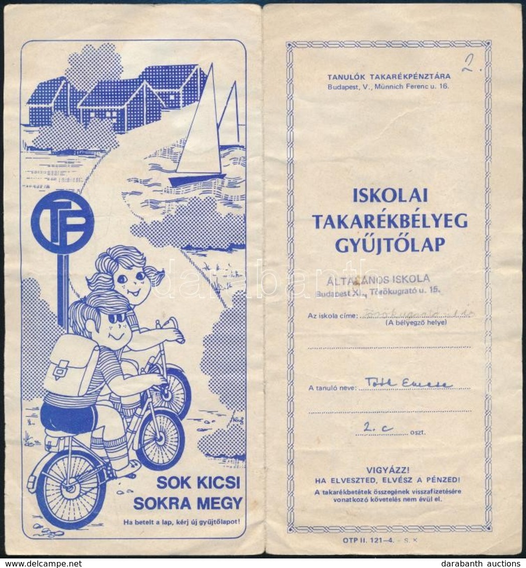 1988 Iskolai Takarékbélyeg Gyűjtőlap Bélyegekkel - Ohne Zuordnung