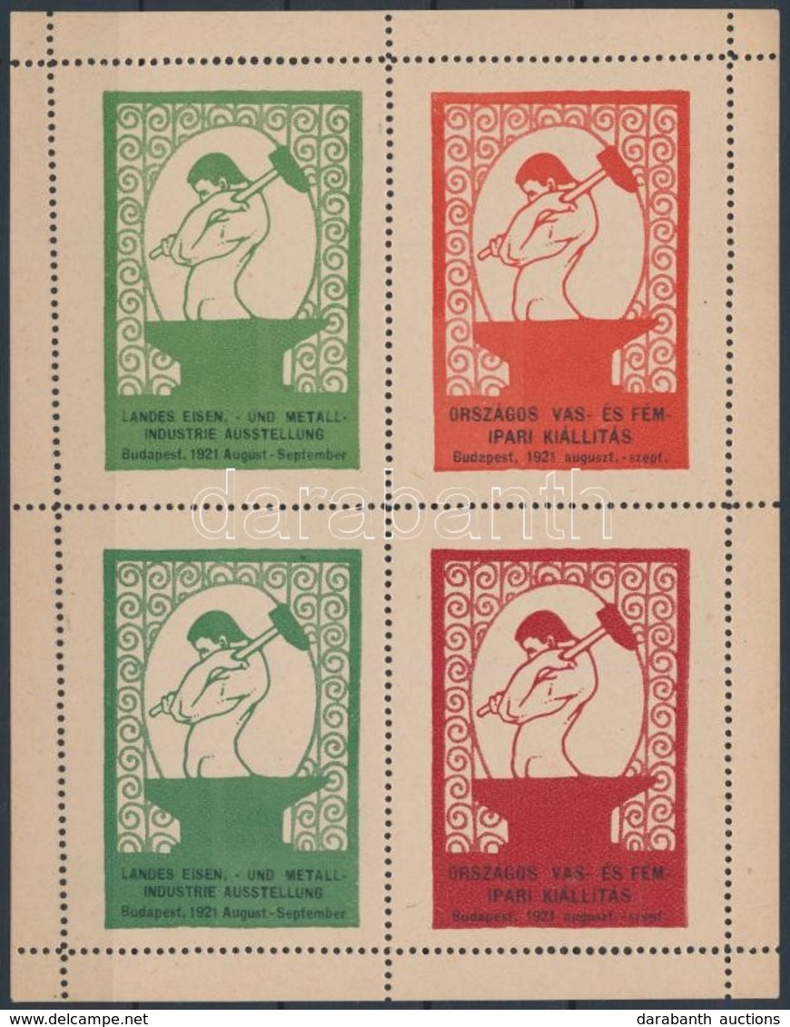 1921 Országos Vas- és Fémipari Kiállítás Levélzáró Kisív - Ohne Zuordnung