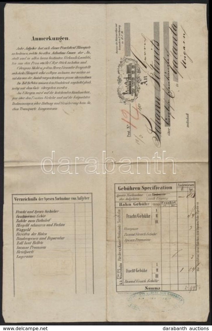 1860 Kaiser Ferdinands-Nordbahn Szállítólevél - Ohne Zuordnung