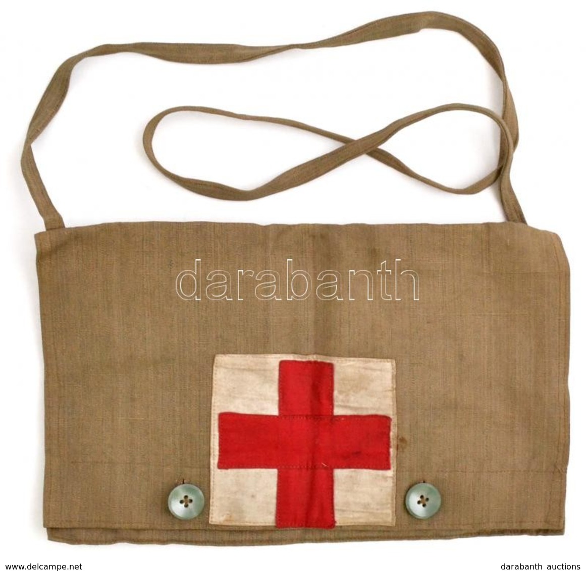 II. Világháborúban Használt Vöröskereszt Táska 29x18 Cm / World War Red Cross Bag - Sonstige & Ohne Zuordnung