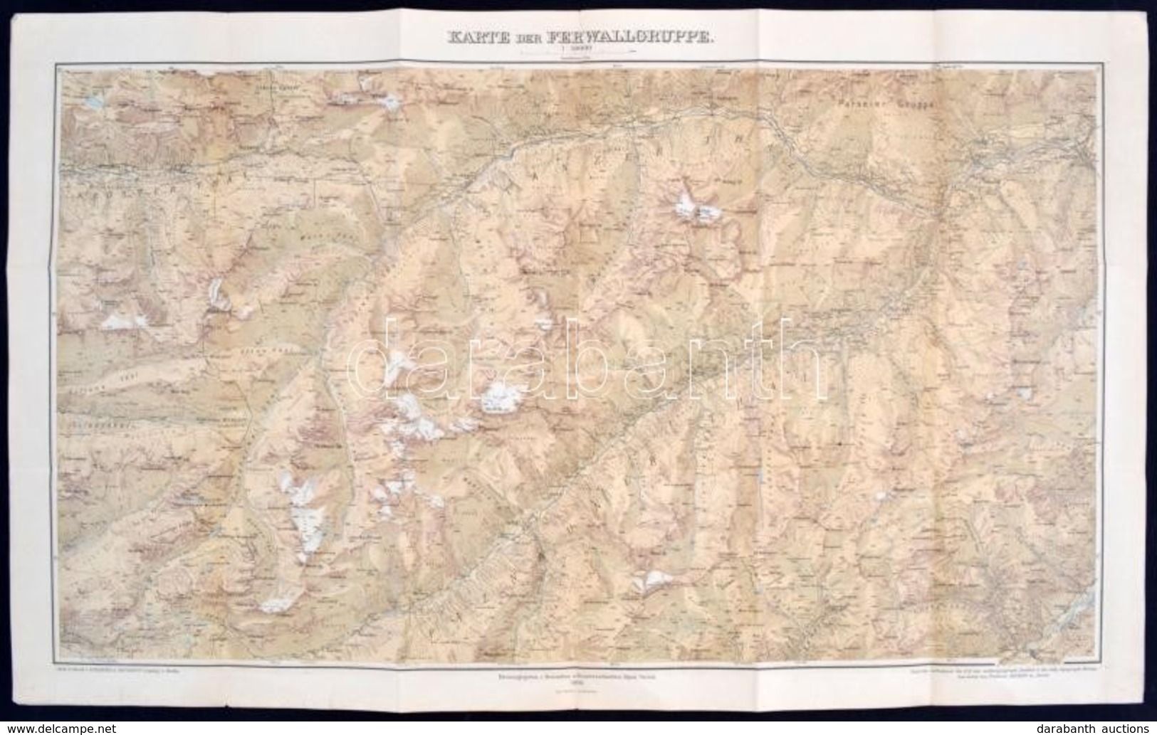 1899 Ausztria A Ferwallgroupe Térképe / 1899 Austria Large Hiking Map Of The Ferwallgroup 70x90 Cm - Sonstige & Ohne Zuordnung