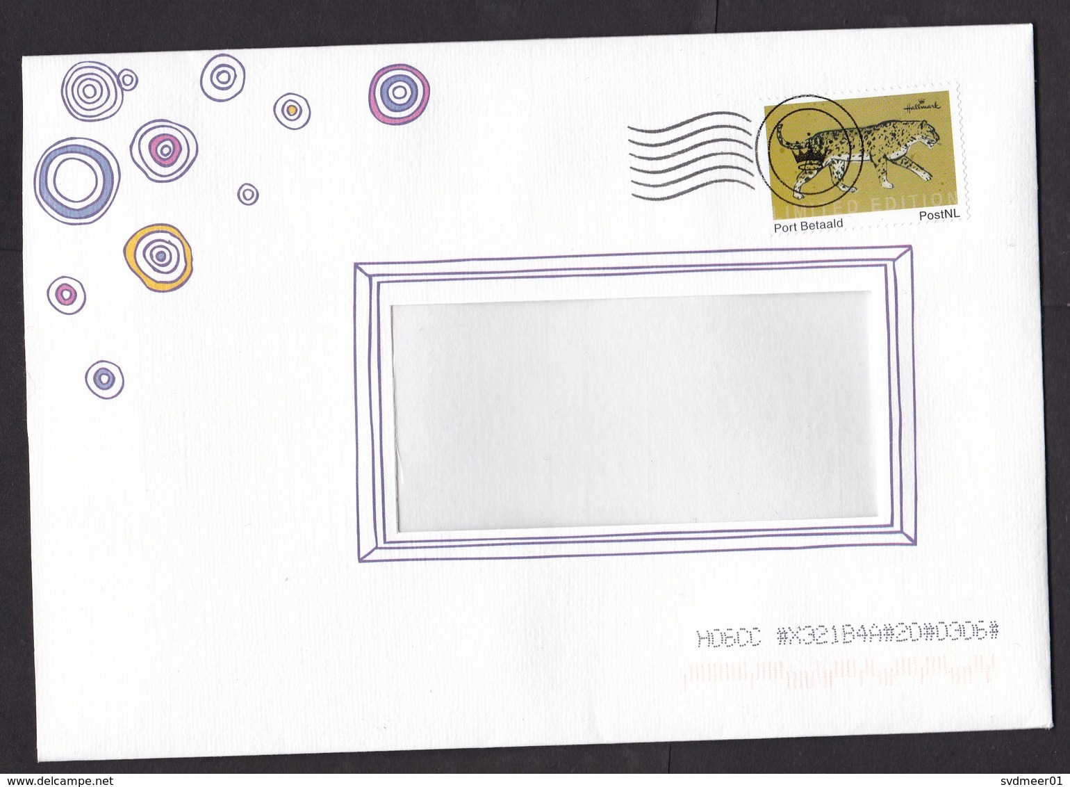 Netherlands: Cover, 2019, 1 Cinderella Stamp Postage Paid Issued By PostNL For Hallmark Company, Leopard (traces Of Use) - Briefe U. Dokumente