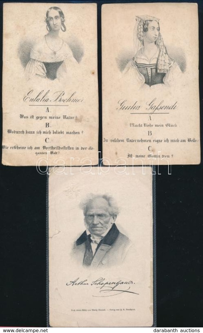 Cca 1900 3 Db Régi Nyomat (Arthur Schopenhauer, Giulia Gassendi, Eulalia Boehmer) - Ohne Zuordnung
