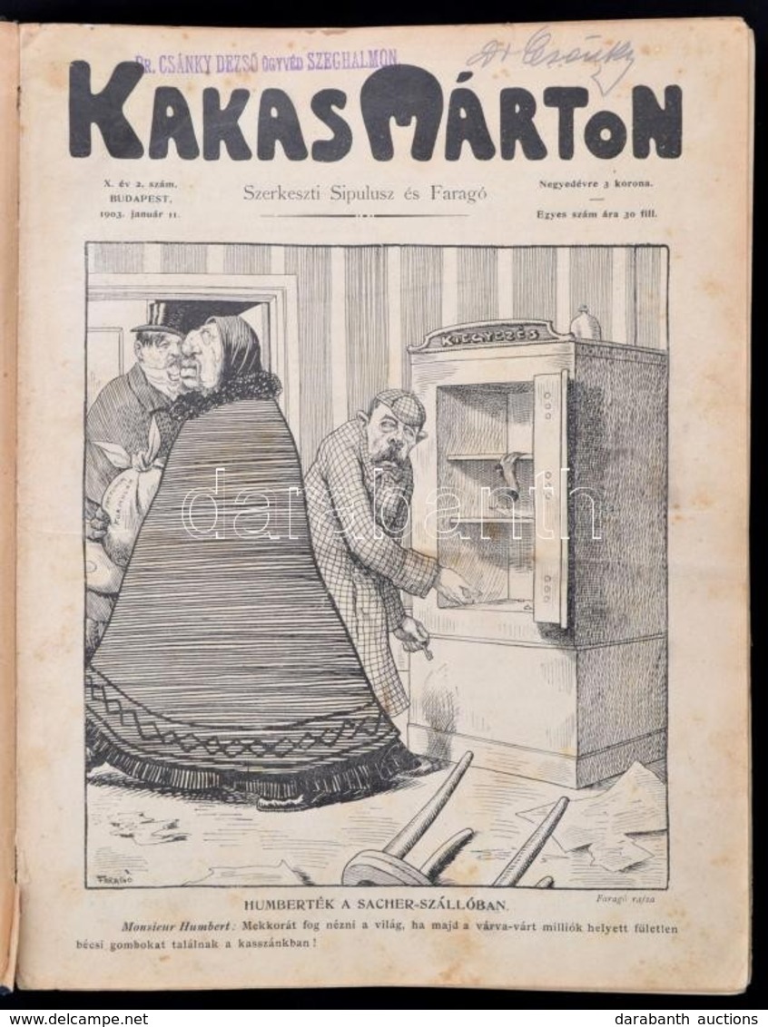 1903 Kakas Márton. Sipulusz és Faragó Lapja Teljes évfolyam Bekötve - Ohne Zuordnung