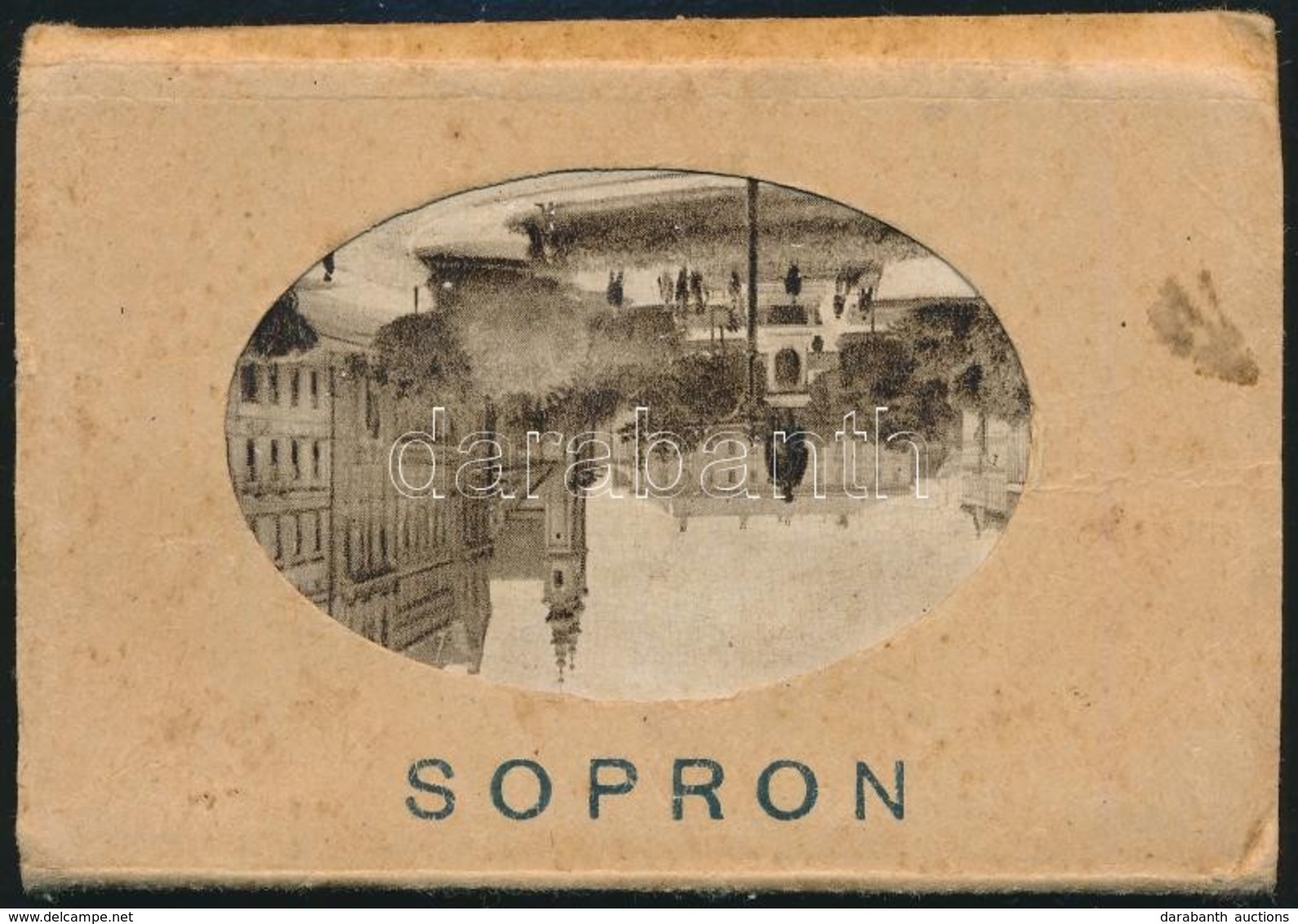 Cca 1920-1930 Sopron, 10 Képet Tartalmazó Leporelló, Tokban, 6×9 Cm - Ohne Zuordnung