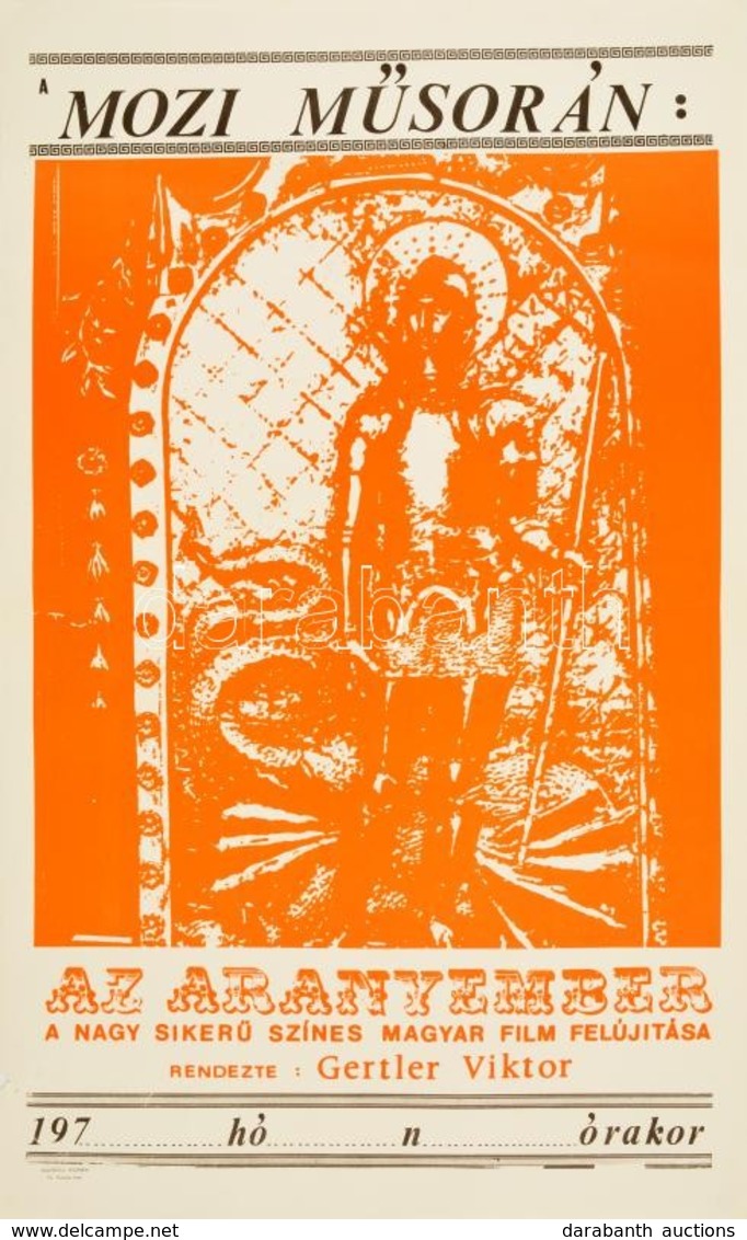 Cca 1970 Aranyember. Filmplakát Mozirota Moziplakát  31x50 Cm - Sonstige & Ohne Zuordnung