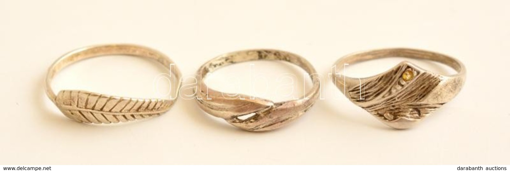 Ezüst(Ag) Gyűrű, 3 Db, Jelzett, Nettó: 3,9 G - Sonstige & Ohne Zuordnung