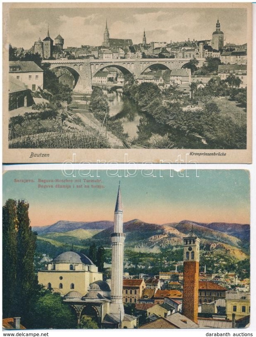 ** * 10 Db RÉGI Külföldi Városképes Lap, Vegyes Minőség / 10 Pre-1945 European Town-view Postcards, Mixed Quality - Ohne Zuordnung