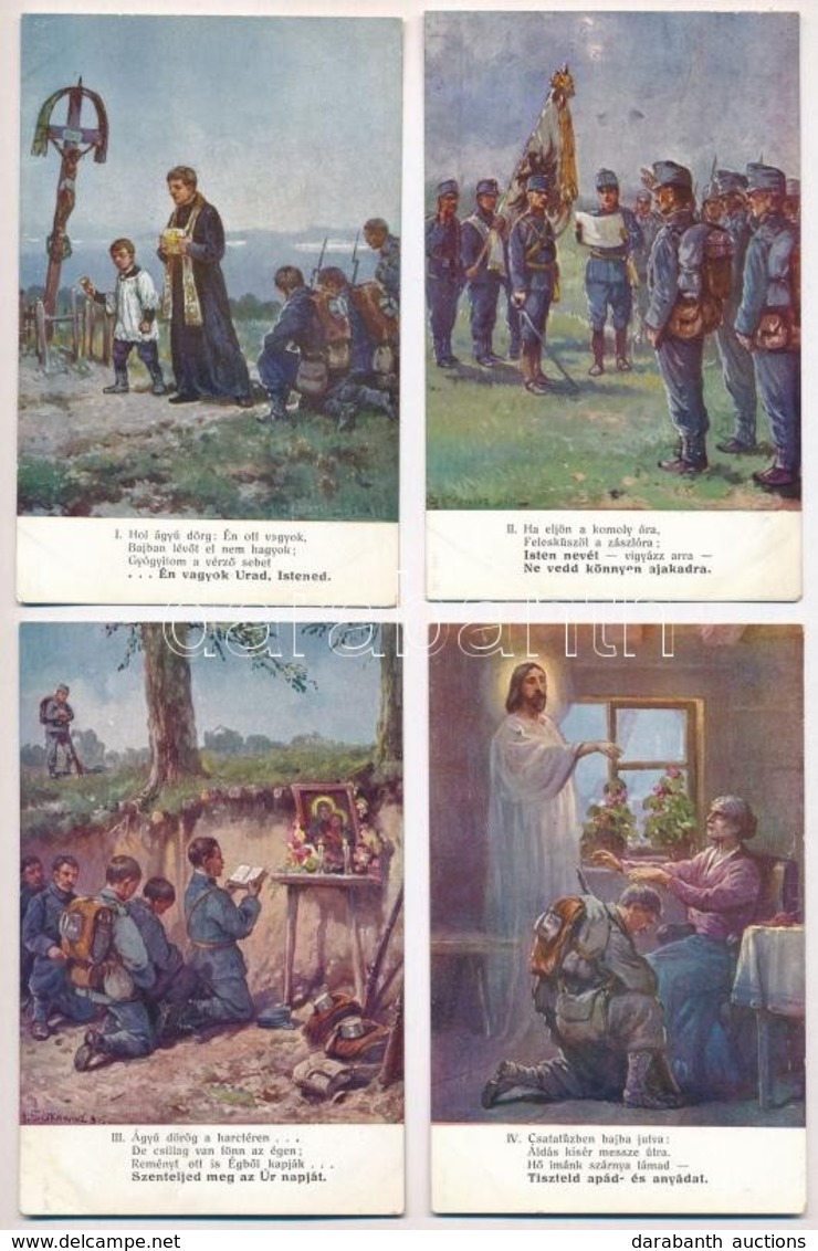 ** * 10 Db RÉGI Első Világháborús Katonai-vallásos Művészlap: A Tízparancsolat / 10 WWI K.u.K. Military Art Postcards Wi - Unclassified