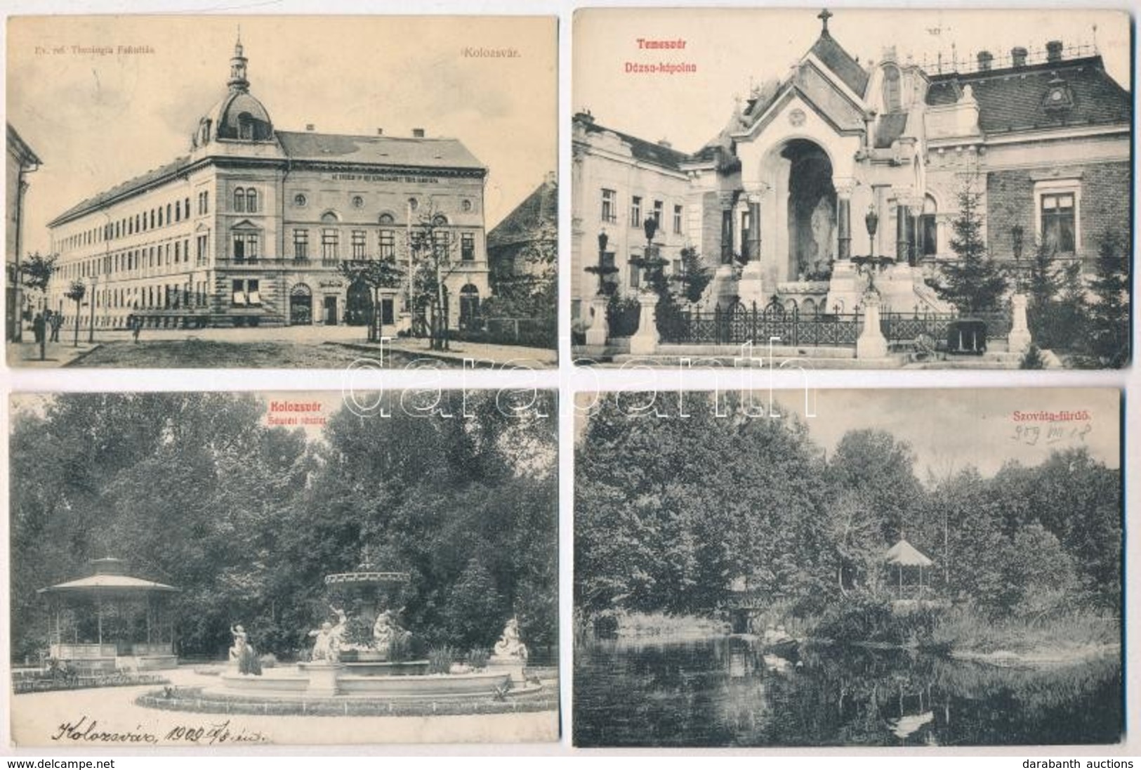 ** 6 Db RÉGI Erdélyi Képeslap: Kolozsvár, Brassó, Temesvár, Szovátafürdő /  6 Pre-1945 Transylvanian Postcards: Cluj, Ti - Ohne Zuordnung