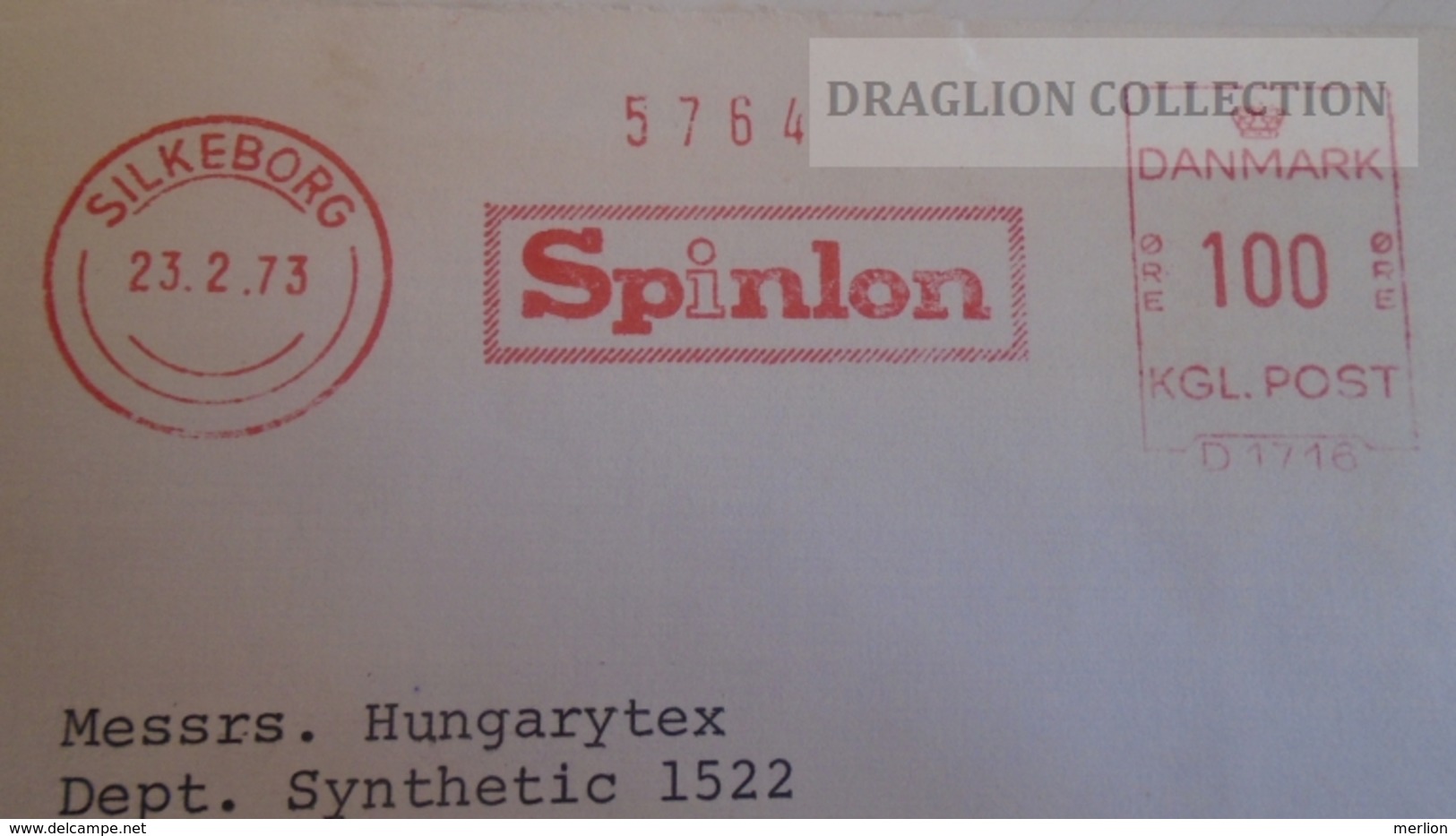 D165989 Denmark Danmark  -EMA- Freistempel -METER STAMP- SPINLON  -Silkeborg 1973 - Machine Labels [ATM]