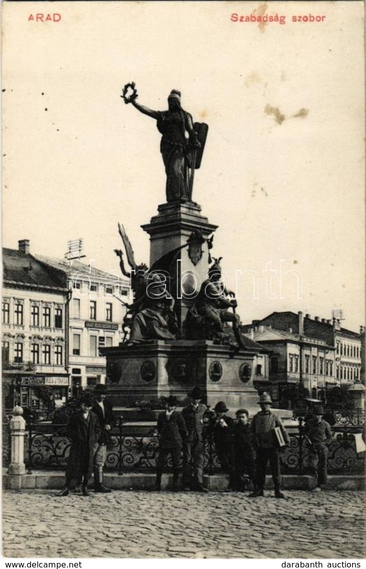 T2 1912 Arad, Szabadság Szobor, Aradi Kereskedők Köre, Wimmer Albert órás és ékszerész, Ries J. Társa és Hammer Vilmos ü - Ohne Zuordnung