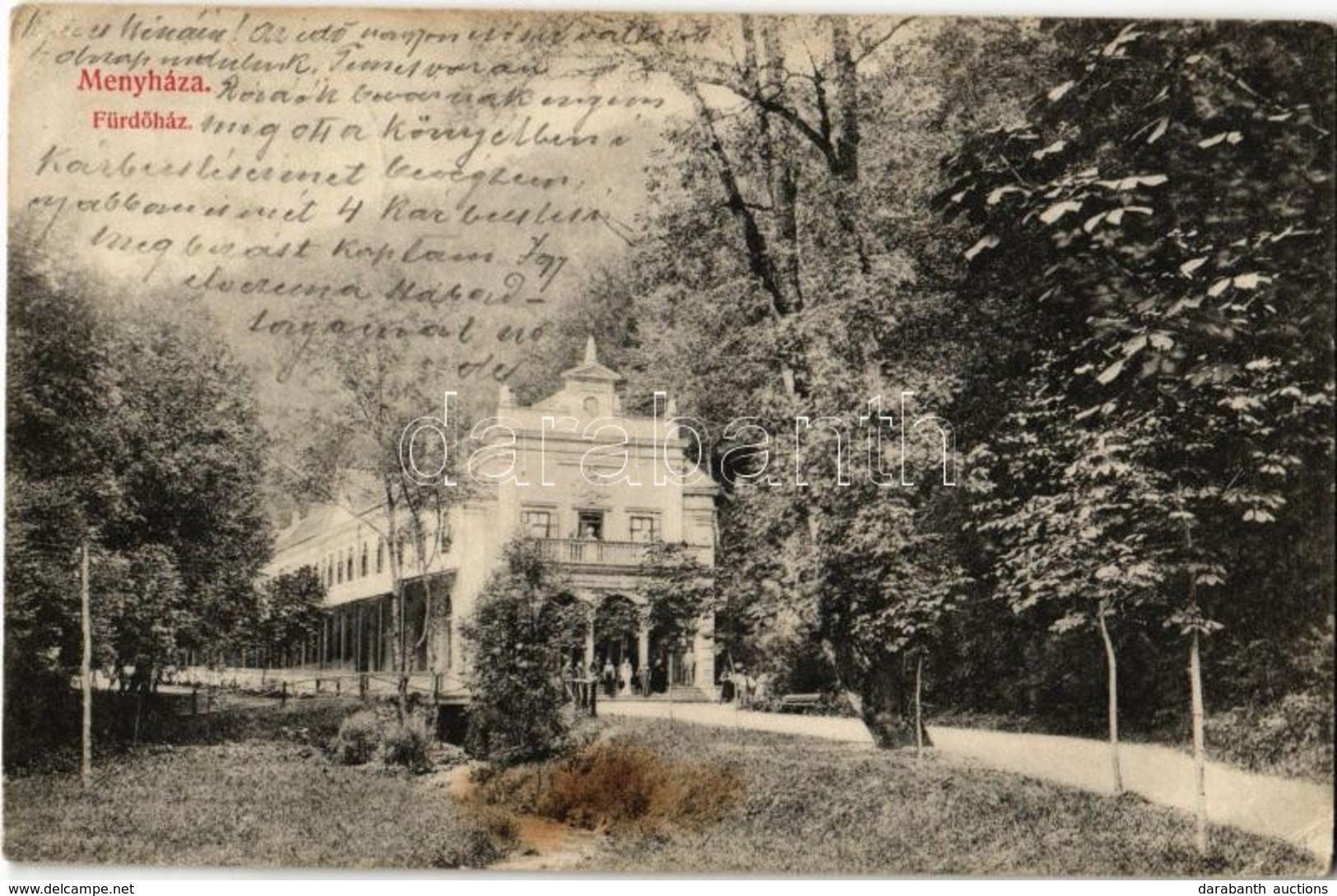 T2/T3 1906 Menyháza, Moneasa; Fürdőház / Spa, Bathing House (EK) - Ohne Zuordnung