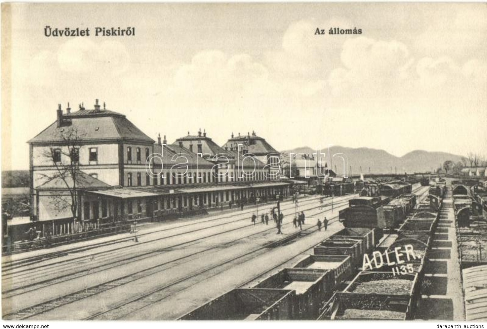 ** T1/T2 Piski, Simeria; Vasútállomás Vagonokkal. Adler Fényirda / Railway Station With Wagons - Ohne Zuordnung
