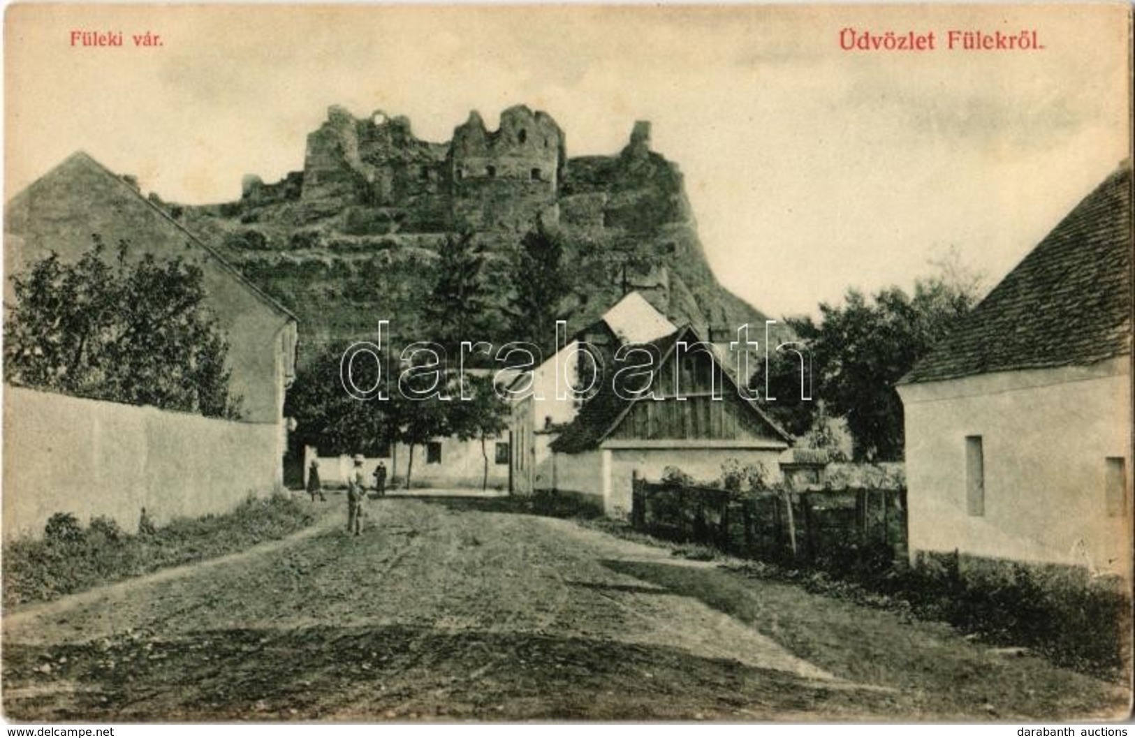 ** T2 Fülek, Filakovo; Vár, Utca. Kiadja Krämer Jeremiás / Filakovsky Hrad / Castle, Street View - Ohne Zuordnung