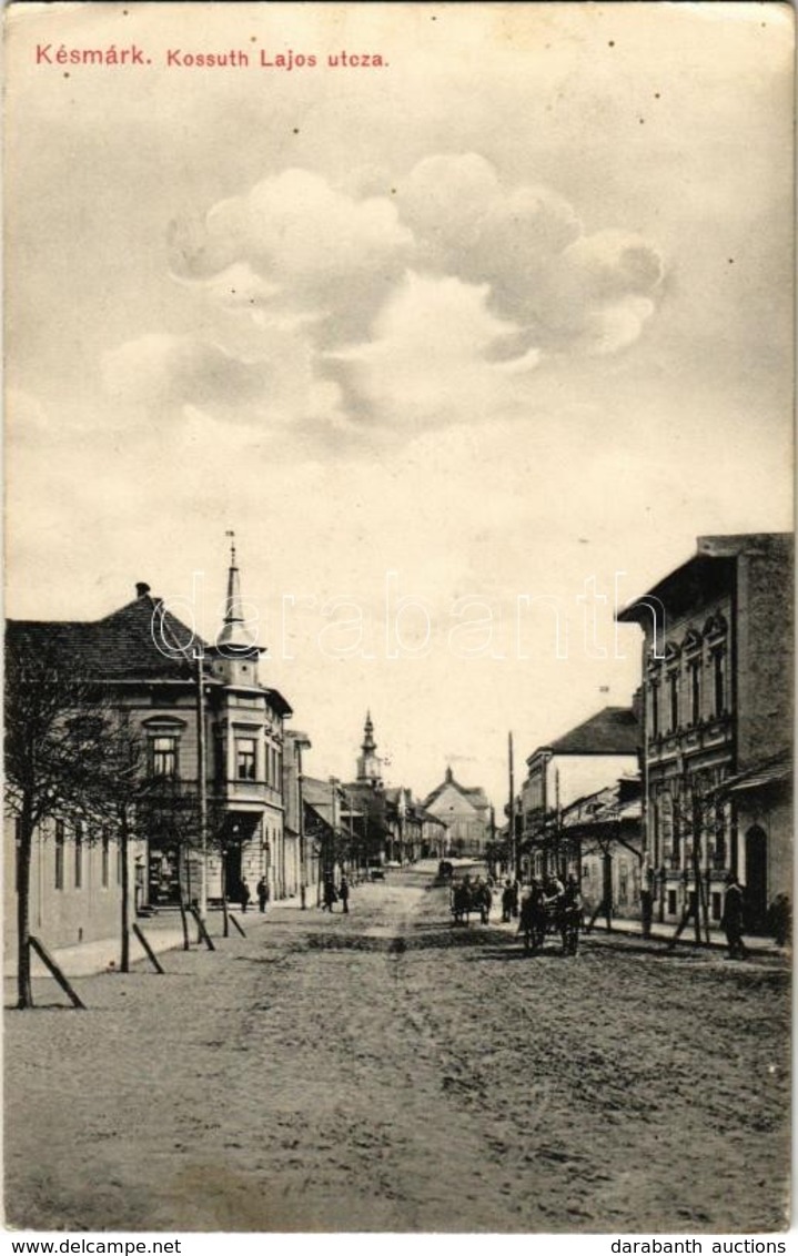 T2/T3 1912 Késmárk, Kezmarok; Kossuth Lajos Utca. Kiadja Feitzinger Ede No. 530a / Street View (EK) - Ohne Zuordnung