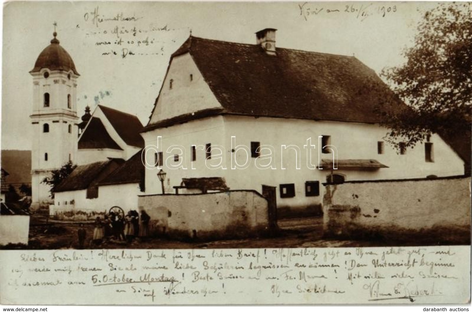 * T2 1903 Kövi, Kamenany; Nagy Vendéglő, Községháza, Templom / Restaurant, Inn, Town Hall, Church. Photo - Ohne Zuordnung