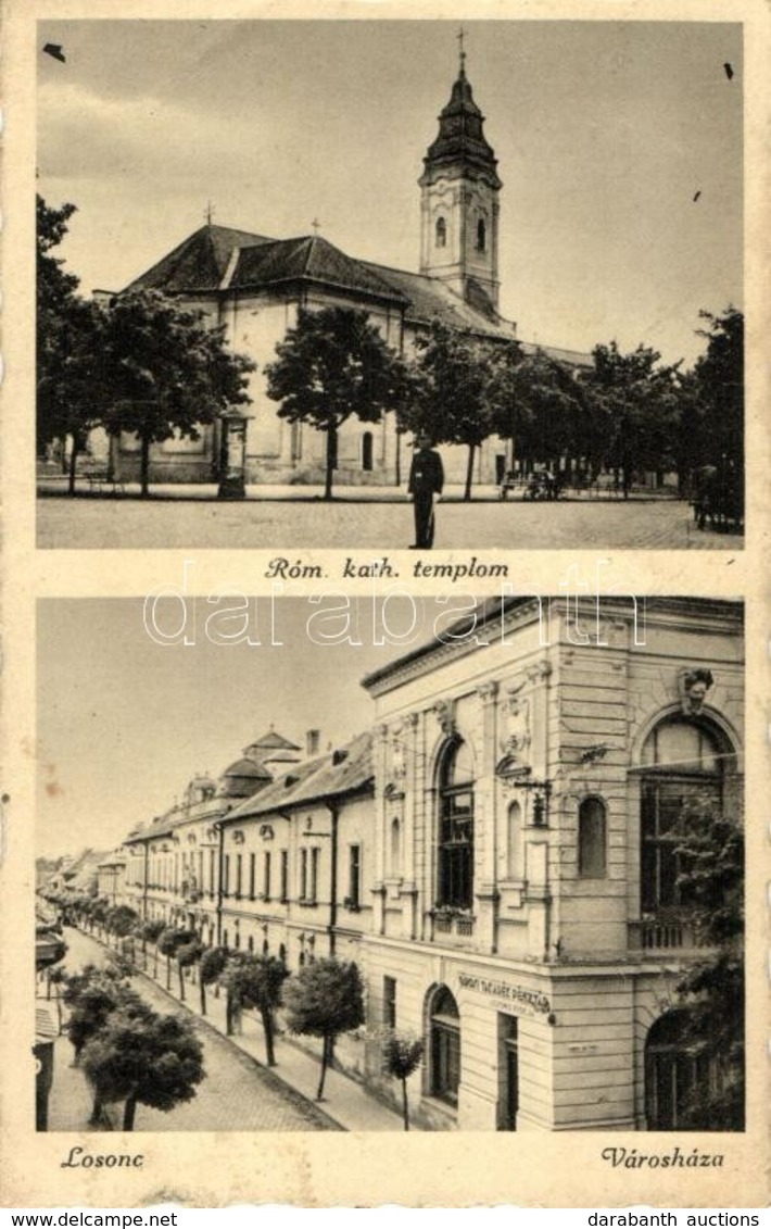 T2 Losonc, Lucenec; Városháza, Katolikus Templom / Town Hall, Church - Ohne Zuordnung