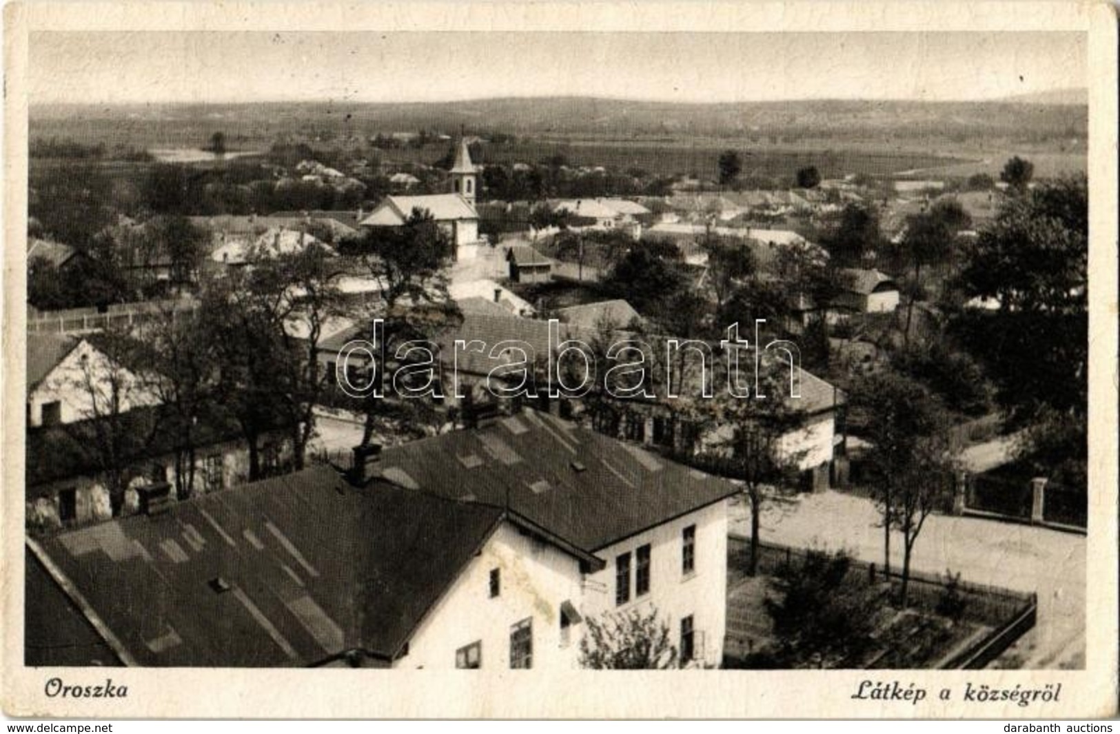 T2/T3 Oroszka, Oroska, Pohronsky Ruskov; Látkép, Templom / General View With Church - Ohne Zuordnung