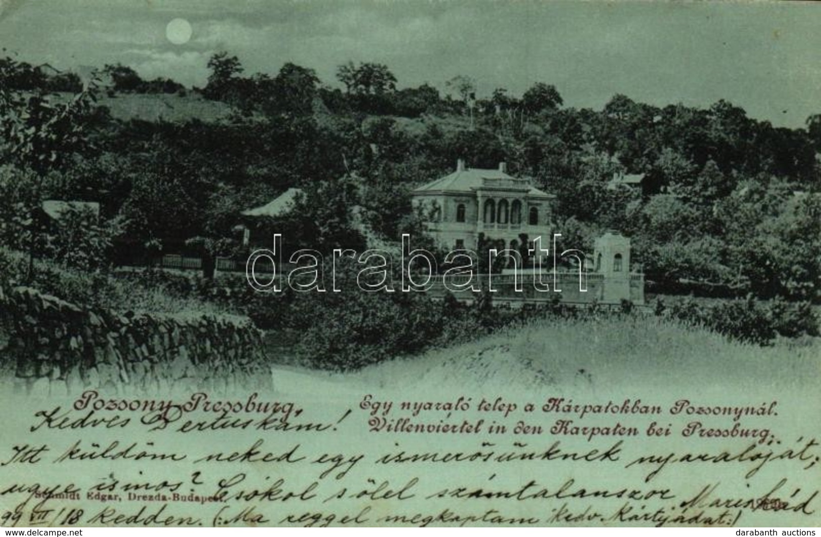 T2/T3 1899 Pozsony, Pressburg, Bratislava; Nyaralótelep A Kárpátokban / Villas (EK) - Ohne Zuordnung