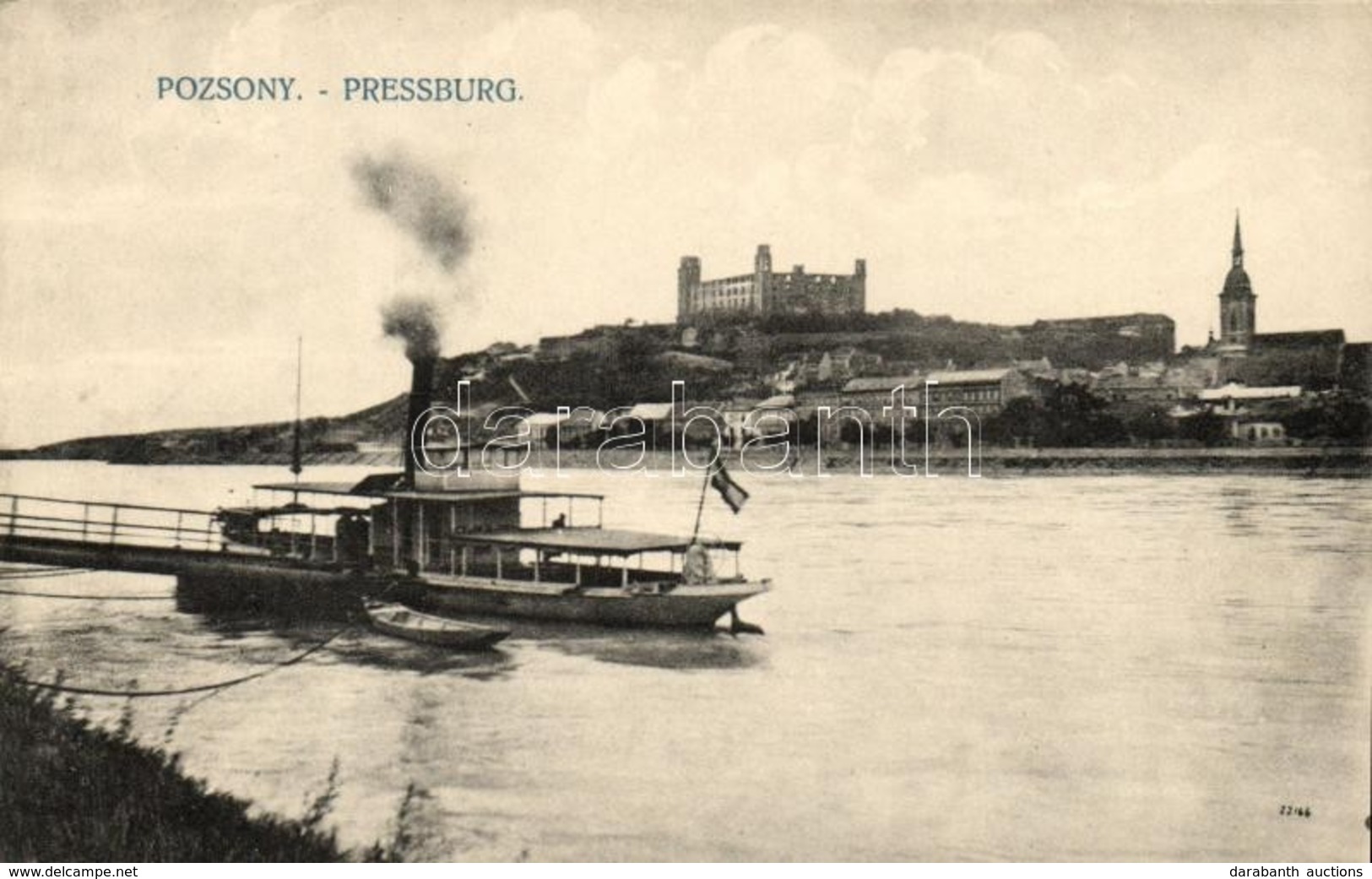 ** T1/T2 Pozsony, Pressburg, Bratislava;  Várhegy, Gőzhajó / Castle, Ships - Ohne Zuordnung