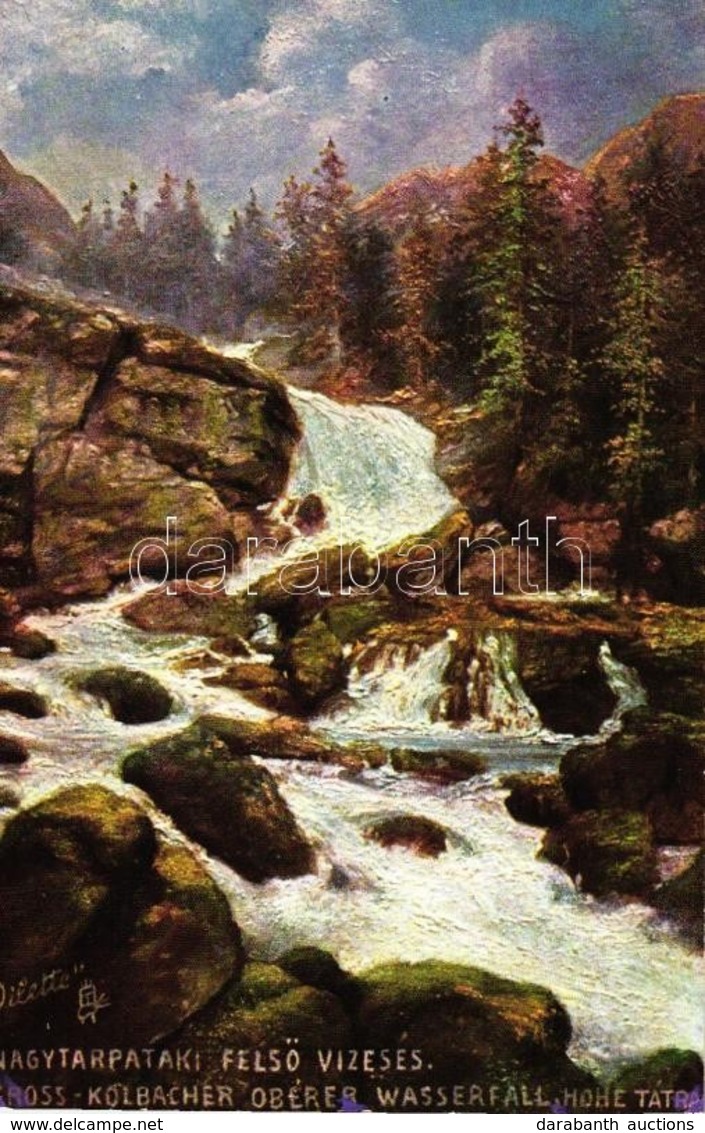 T2 Tátra, Nagytarpataki Felső Vízesés / Waterfall, Raphael Tuck & Sons Oilette No. 608 B. - Ohne Zuordnung