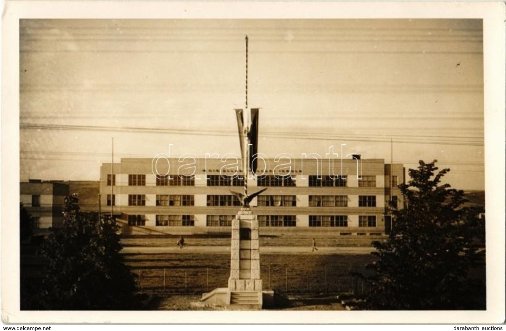 * T1/T2 1943 Aknaszlatina, Slatinské Doly, Solotvyno; M. Kir. állami Polgári Iskola, Magyra Országzászló / School, Hunga - Ohne Zuordnung