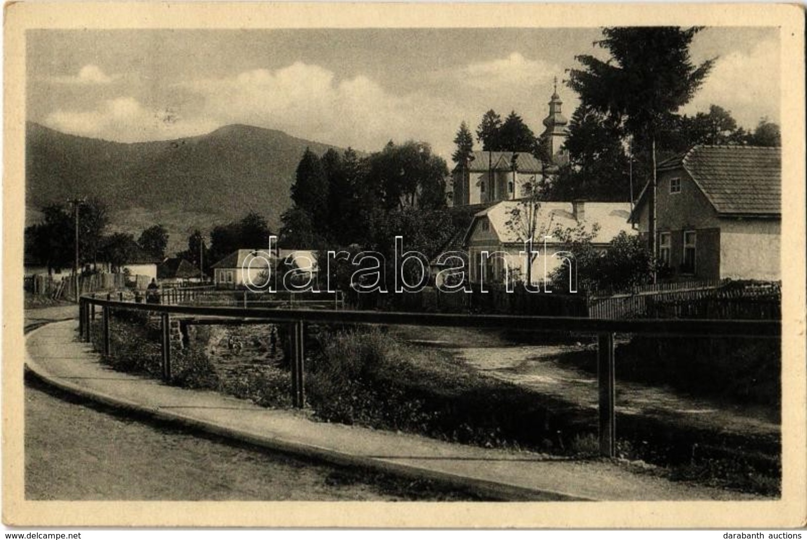 T2 1939 Perecseny, Perechyn, Perecin; Utca, Templom / Street, Church - Ohne Zuordnung