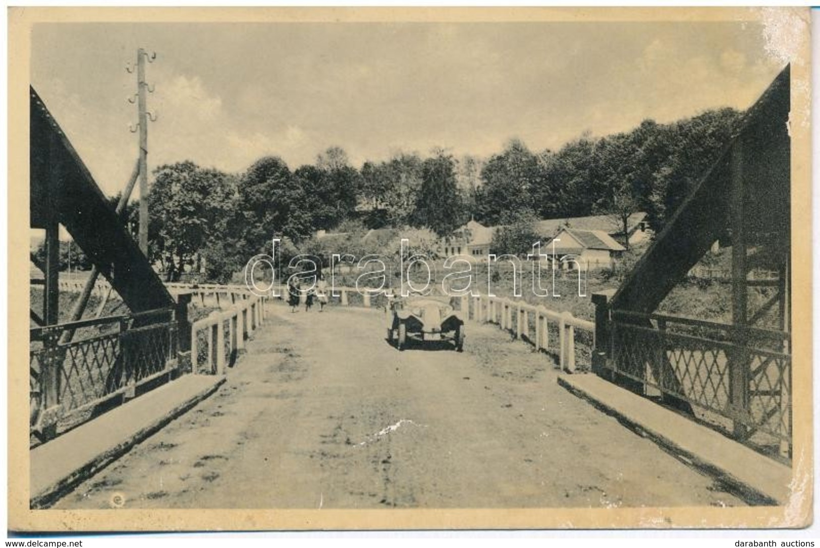 T3 1941 Szolyva, Svalava, Svaliava; Híd, Autó / Bridge, Automobile (ázott / Wet Damage) - Ohne Zuordnung