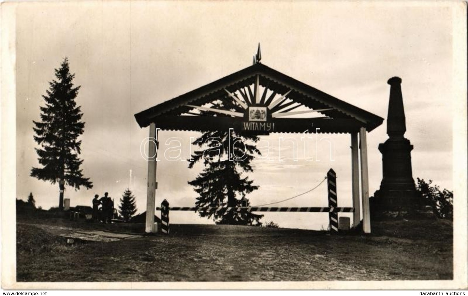 ** T2 1939 Vereckei-hágó, Veretskyy Pereval, Verecke Pass, Serednioveretskyy; Az Ezer éves Határ Vereckénél A Határkővel - Ohne Zuordnung