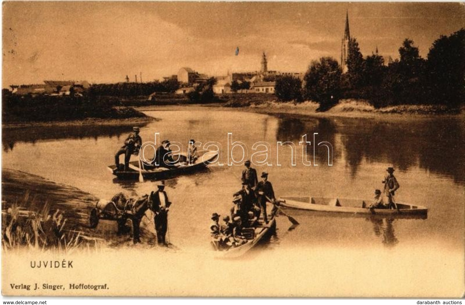 T2 1910 Újvidék, Novi Sad; Csónakázók A Dunán / Danube, Boating People - Ohne Zuordnung