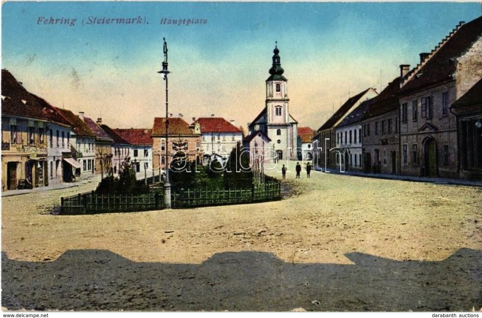 T2/T3 1917 Fehring (Steiermark), Hauptplatz / Main Square, Shops, Church. Verlag Jos. A. Kienreich. Phot. D. Kunstversla - Non Classificati