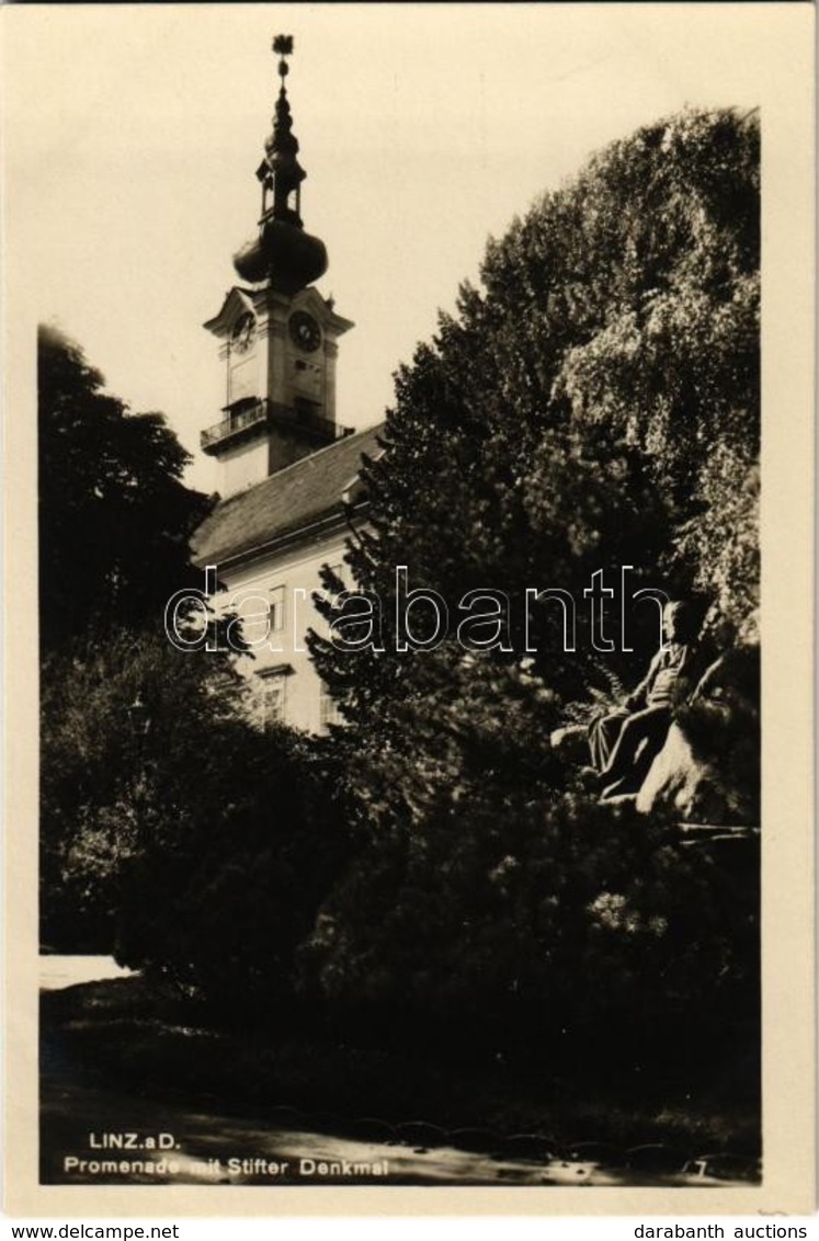 ** T1 Linz, Promenade Mit Stifter Denkmal / Church, Promenade, Monument - Non Classés