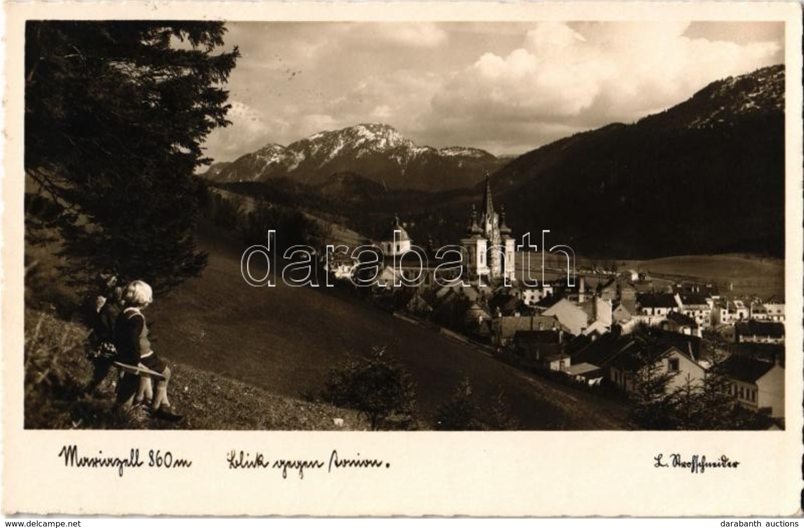 T1/T2 Mariazell, Blick Gegen Tonion  / Town, Mountain - Ohne Zuordnung