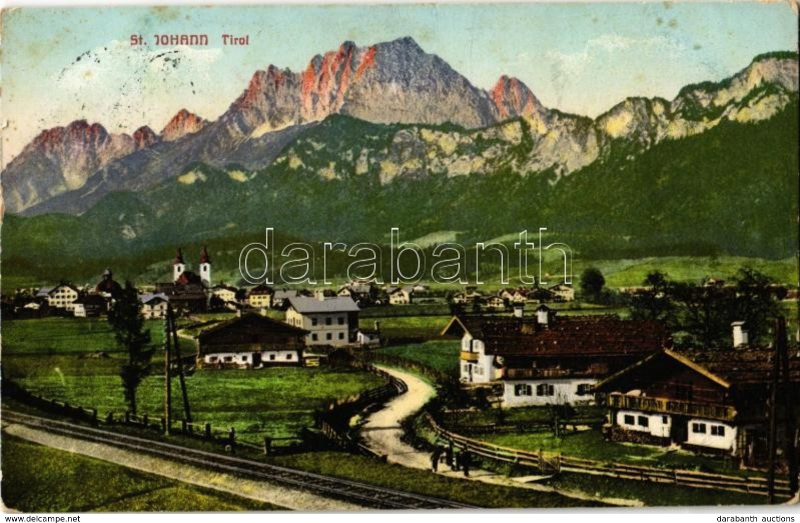 T2/T3 1910 Sankt Johann In Tirol, General View With Railway Line. Phot. Karg. Kunstverlag Ed. Lippott U. A. Karg. (fl) - Ohne Zuordnung