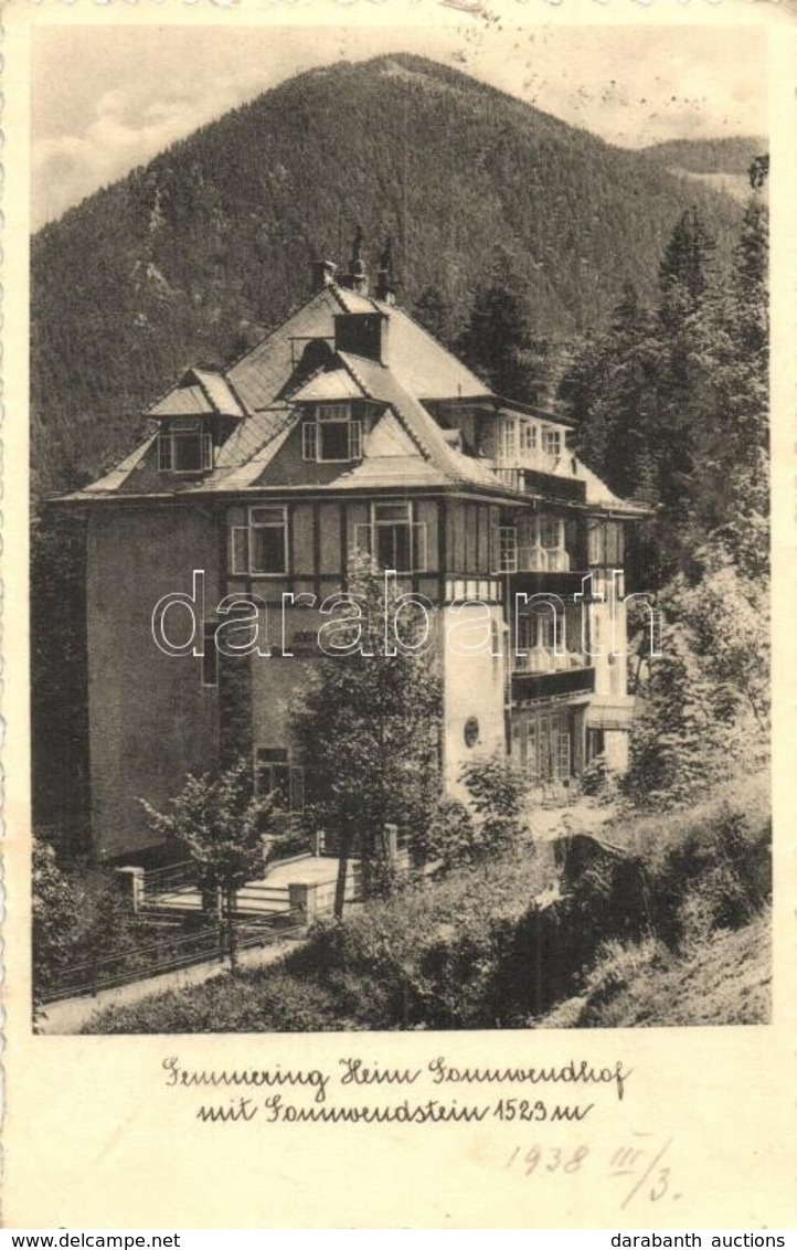 T2 Semmering, Heim Sonnwendhof Mit Sommwendstein / Villa, Guest House By The Mountains. Originalphoto Ludwig Anderle - Ohne Zuordnung