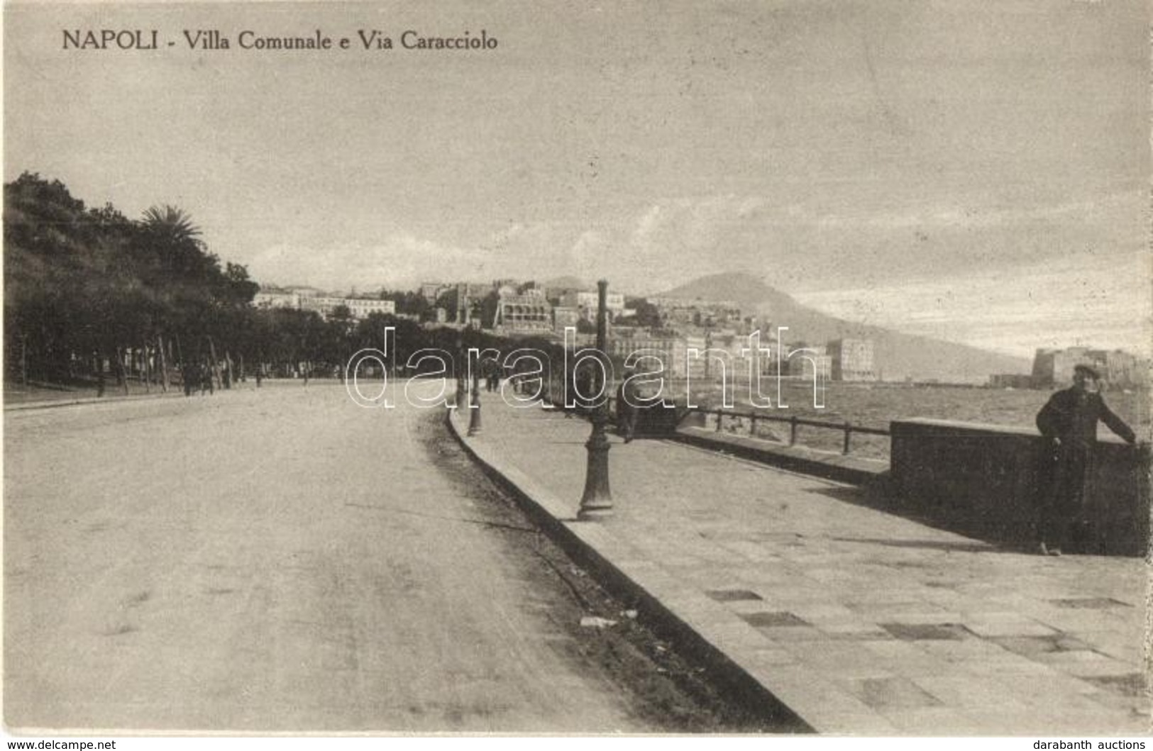 * T2/T3 Naples, Napoli; Villa Comunale E Via Caracciolo / Town Hall And Street View  (EK) - Unclassified