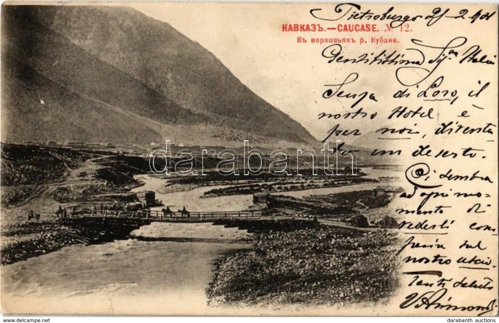 * T2 1901 Caucasus, Caucase; Kuban River, Bridge - Ohne Zuordnung