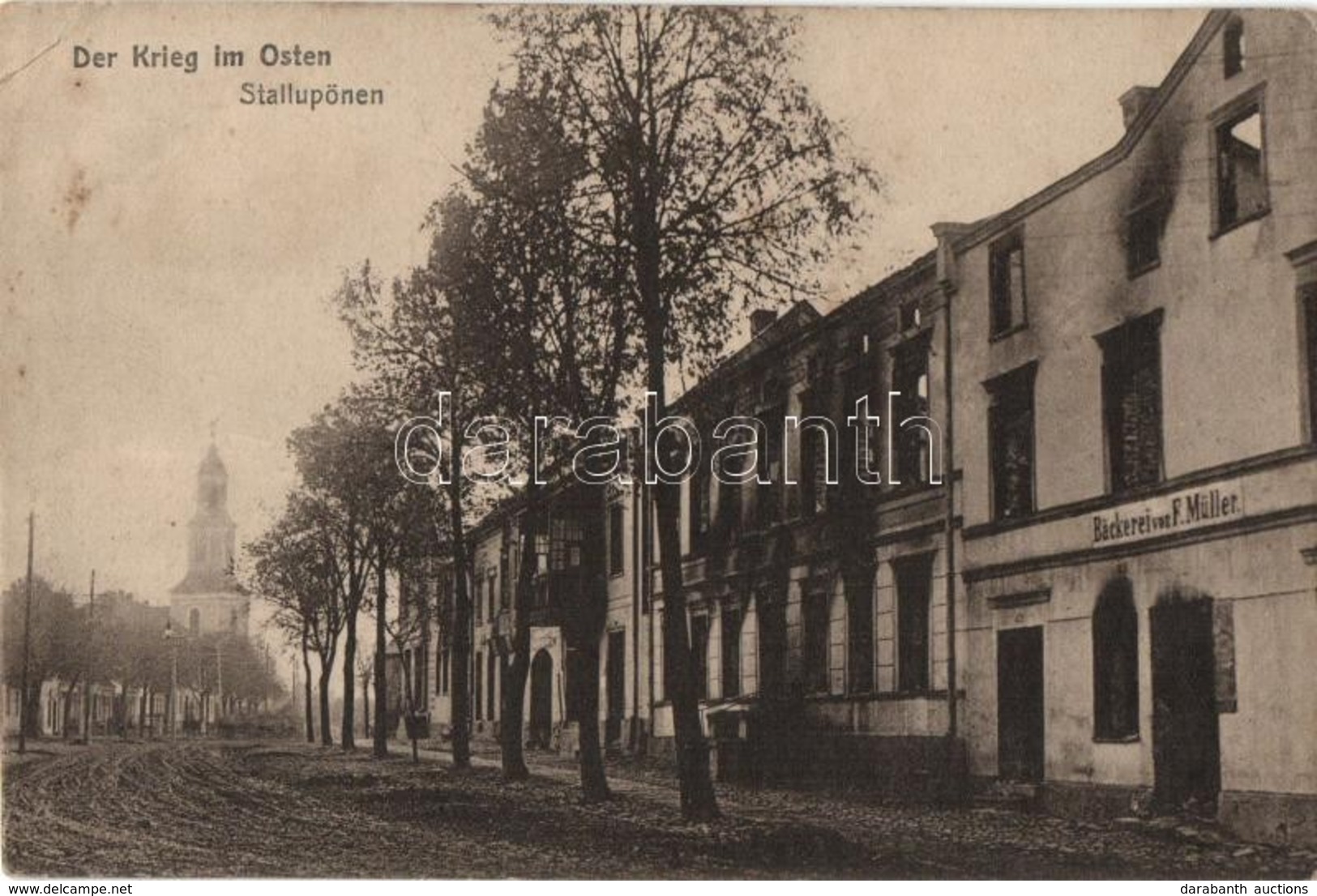 ** T3 Nesterov, Stallupönen; Der Krieg Im Osten, F. Müller's Bakery, Church (EK) - Ohne Zuordnung