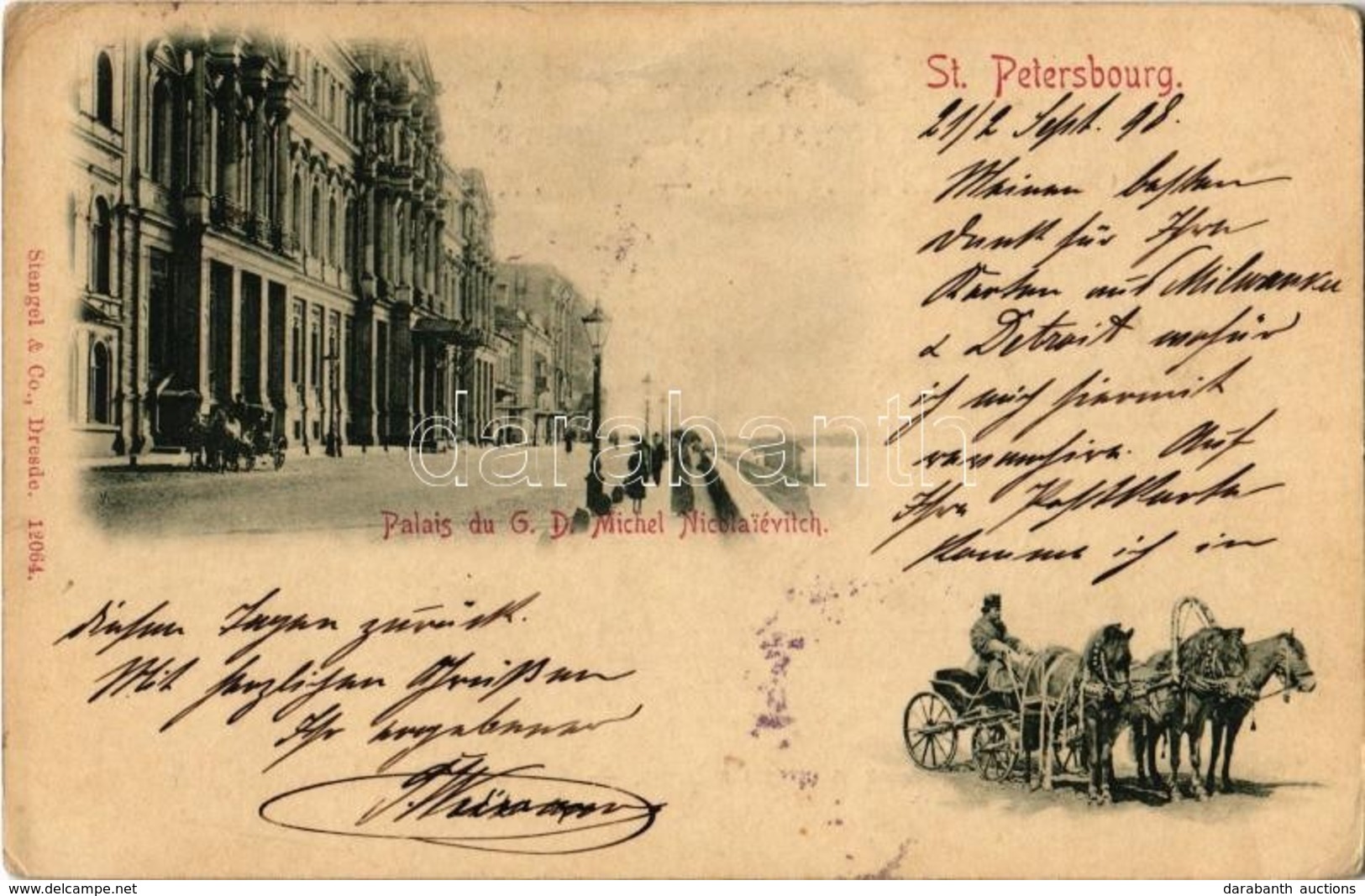 T2/T3 1898 Sankt-Peterburg, Saint Petersburg, St. Petersbourg; Palais Du G. D. Michel Nicolaievitch / Y Grand Duke Micha - Ohne Zuordnung